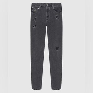 NWT Brunello Cucinelli Distressed Leisure Fit Dark Gray Jeans 52EU/36US $1145.00